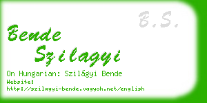 bende szilagyi business card